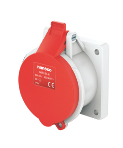 Ổ cắm gắn âm thẳng Nanoco NIS324-6 4P 32A IP44